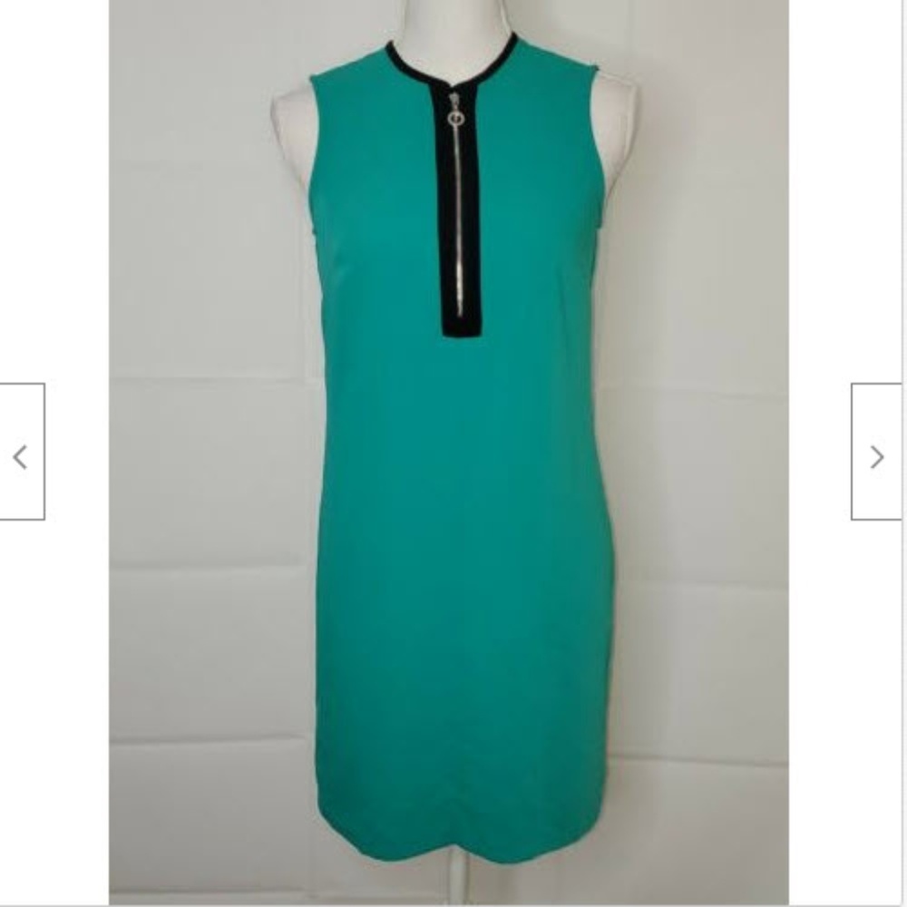 Calvin Klein Dress Size 4 Tank Green Black Sheath